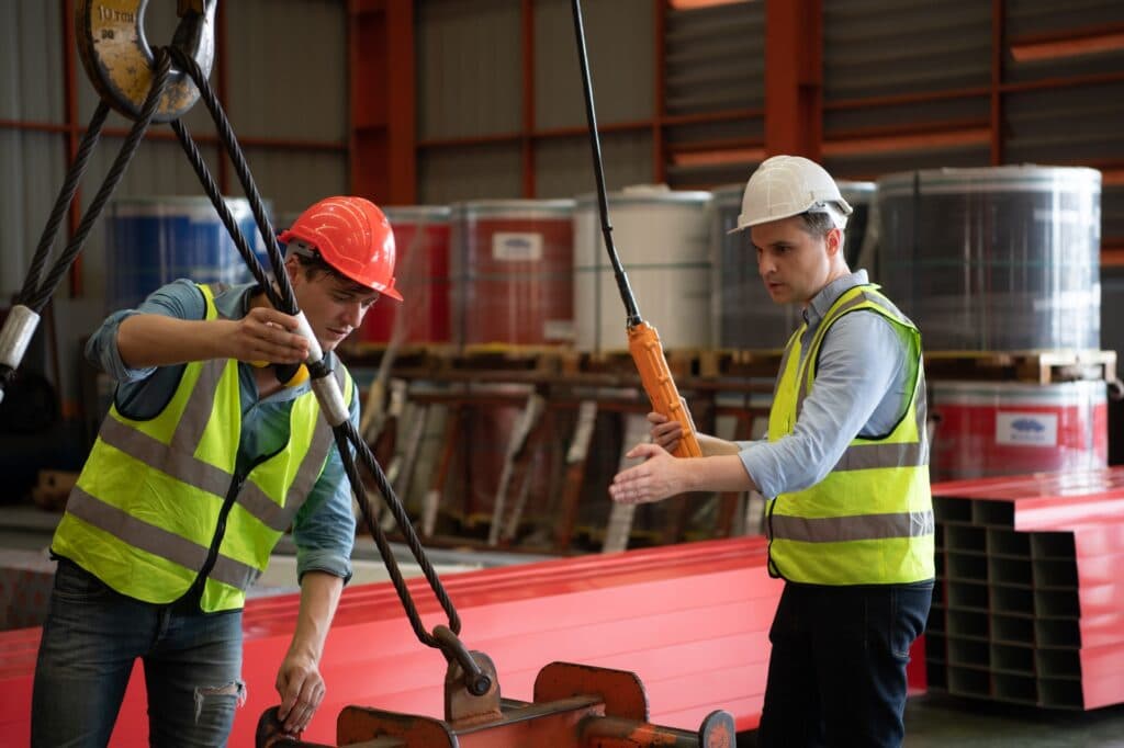 LOLER inspection being carried out on lifting equipment